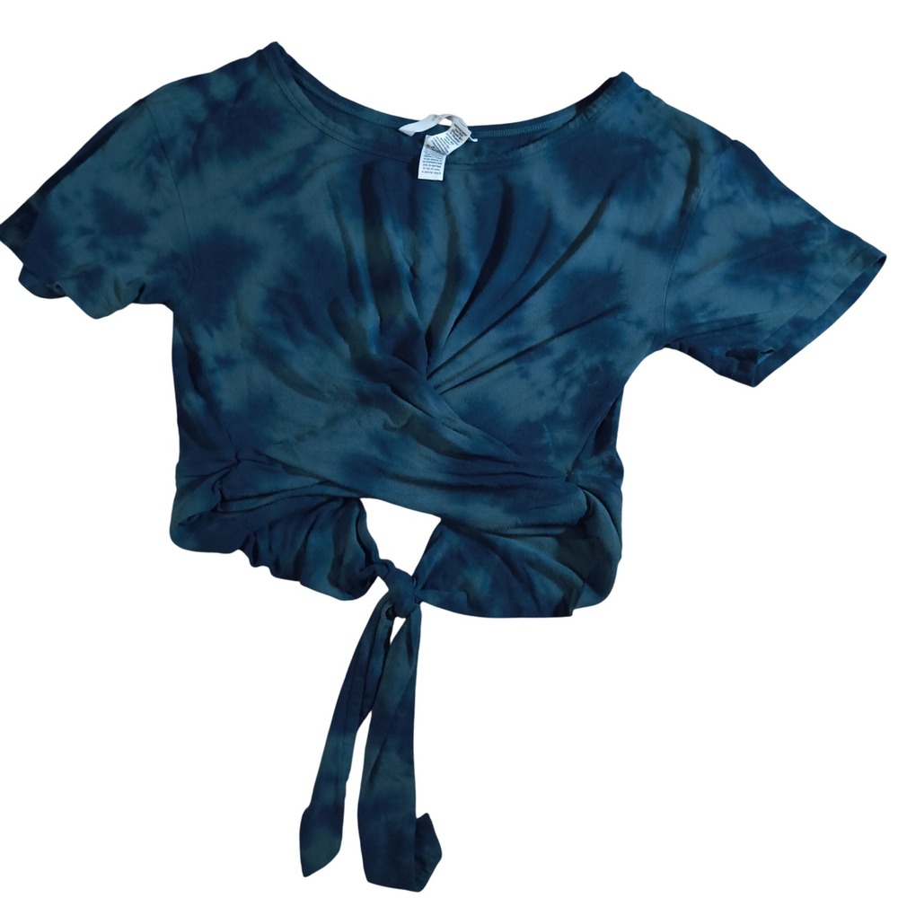 Heavenly by Victoria's Secret Tie‎ Front Crop Top Blue Tie Dye Vintage Y2K Retro